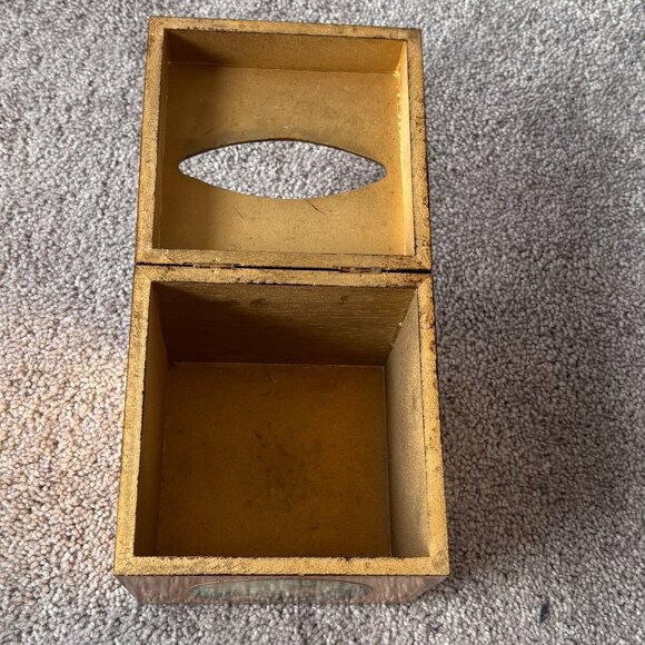 Vintage Florentine Tissue Box Gold with Cherubs Made in Italy - Picture 10 of 14